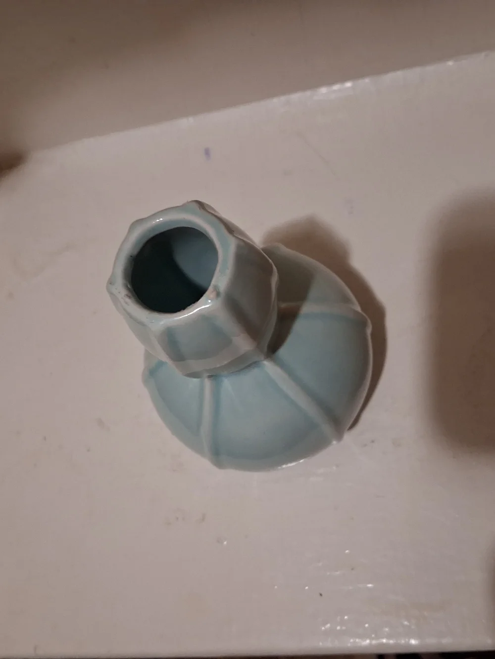 Vintage Celadon Glazed Double Gourd Bud Vase - Picture 6 of 8